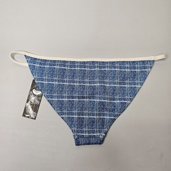 Tavik Size Small Blue And White Antic Full Bikini Bottom Swim Thin Strap Hip - Picture 6 of 6